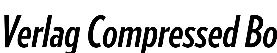 Verlag Compressed Bold Italic cкачати шрифт безкоштовно